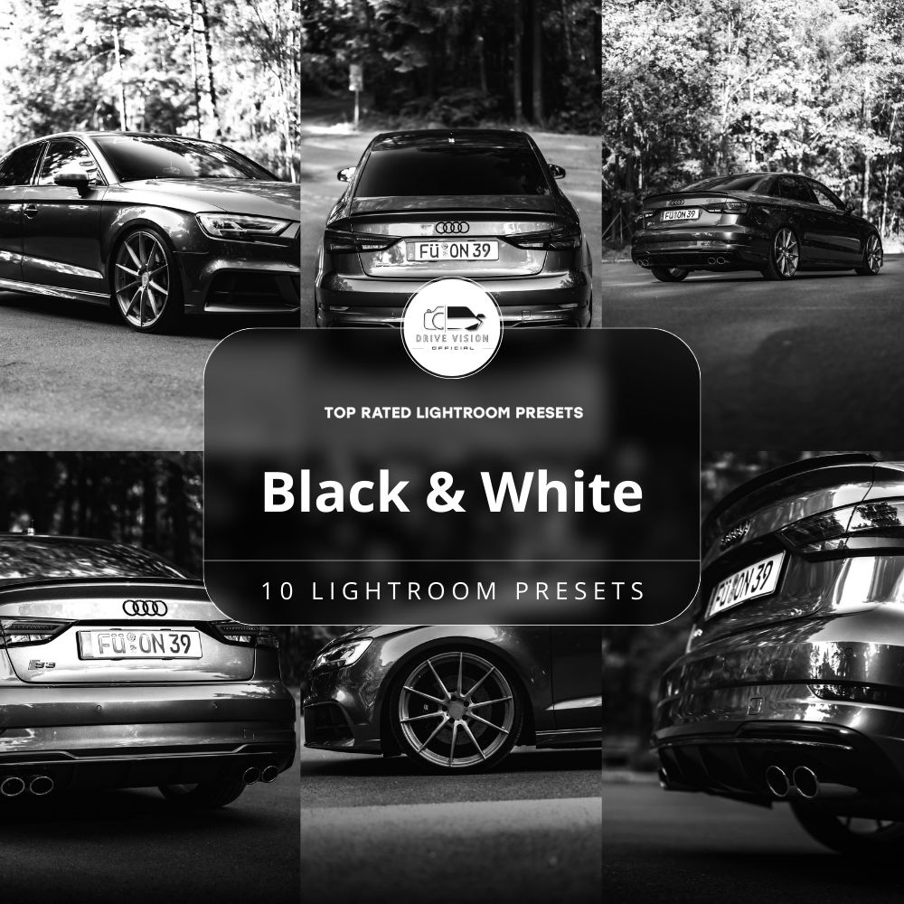 Black & White - Car Lightroom Preset Pack (10 Presets)