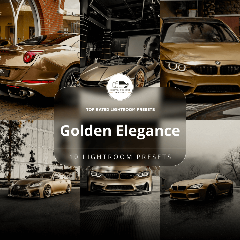 Golden Elegance - Car Lightroom Preset Pack (10 Presets)