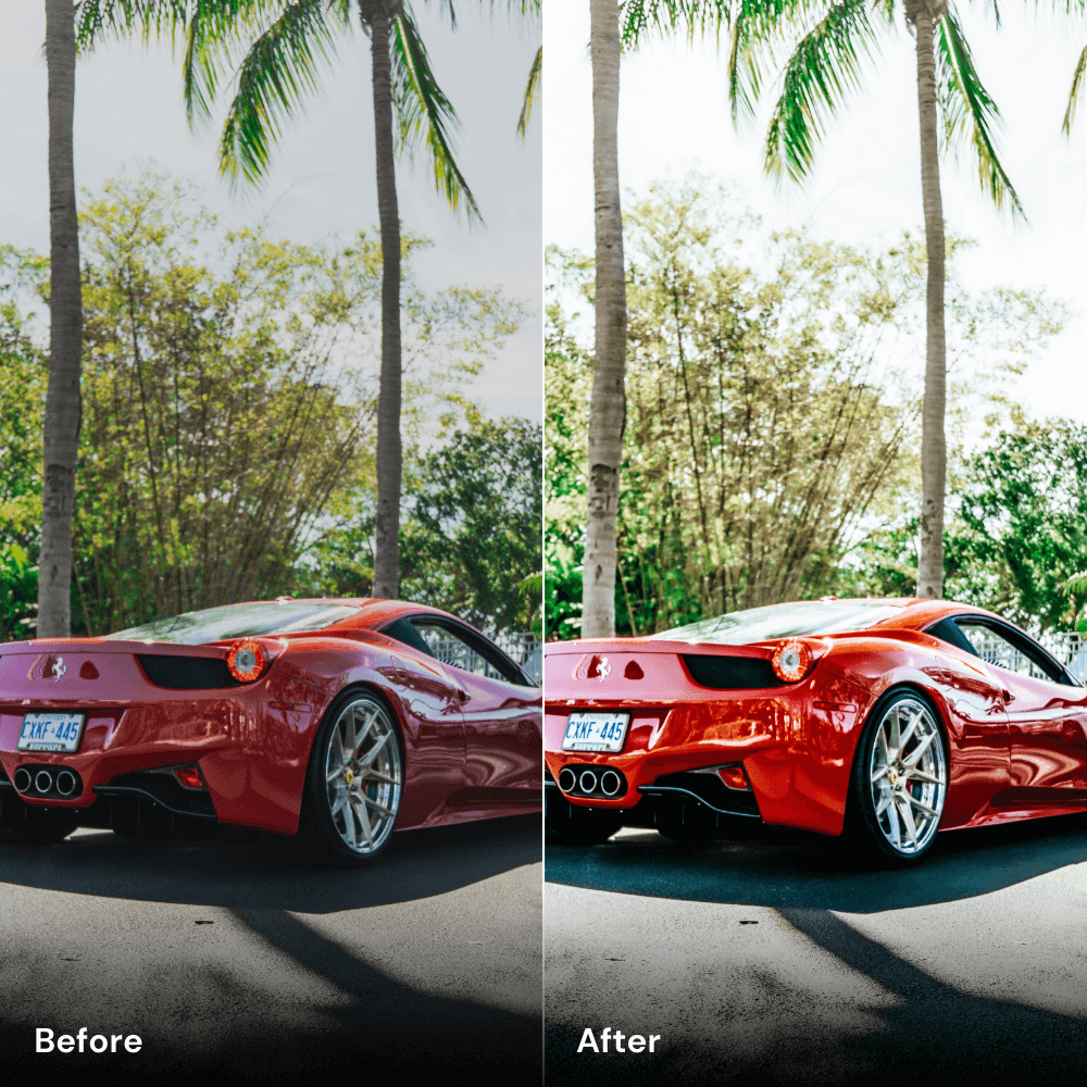 Tropical Vibes - Car Lightroom Preset Pack (10 Presets)